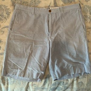 JCrew grey strip shorts